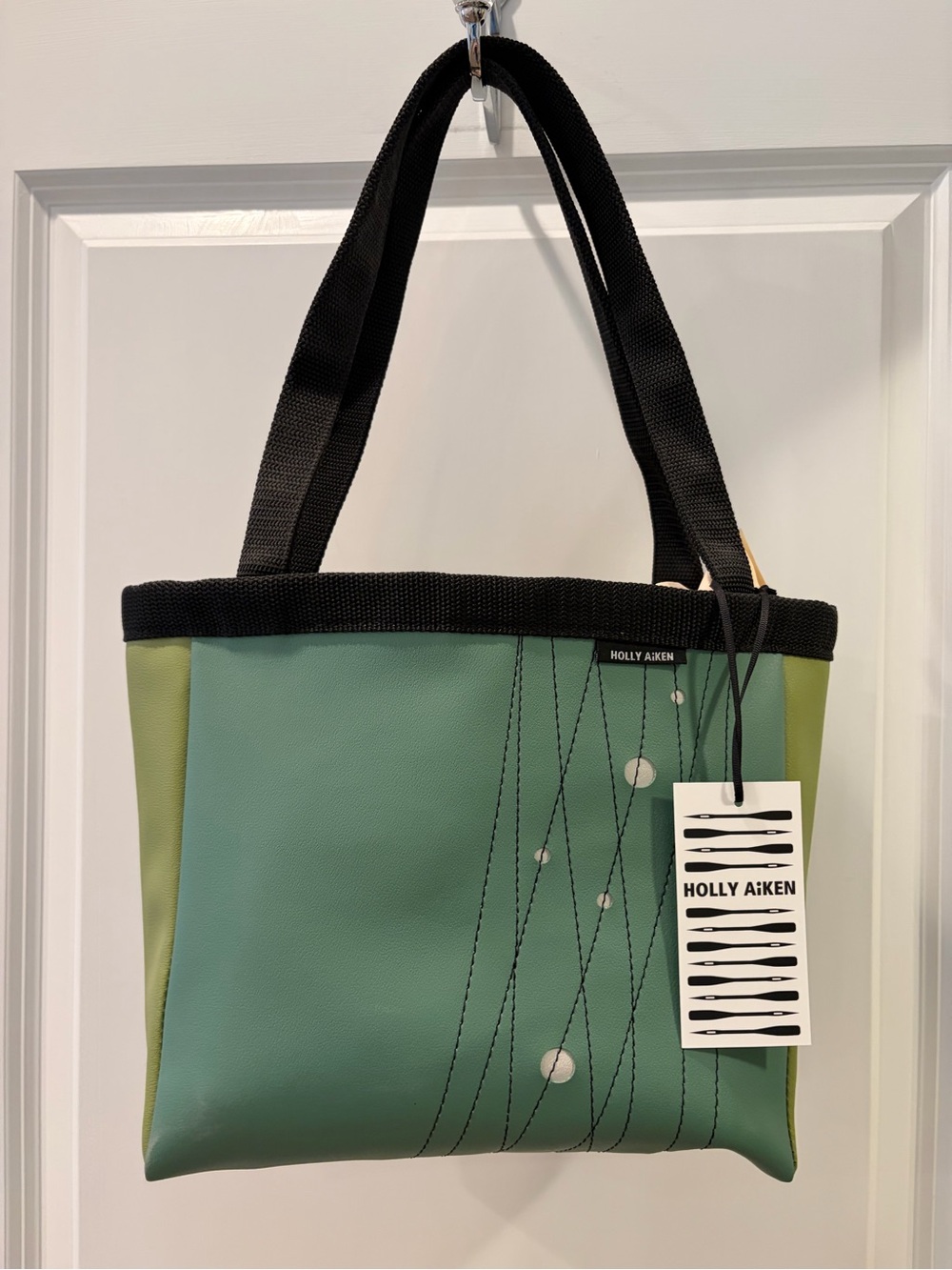 Holly Aiken Green Two-Tone Everyday Tote